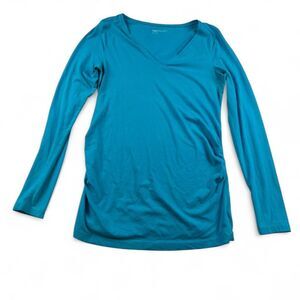 Women's Gap Maternity Blue Long Sleeve Ruched Top | Size Medium